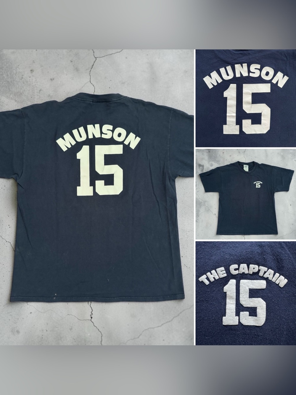 90s RARE Vintage Lee Sport USA Thurman Munson 15 The Captain NY Yankees Shirt XL